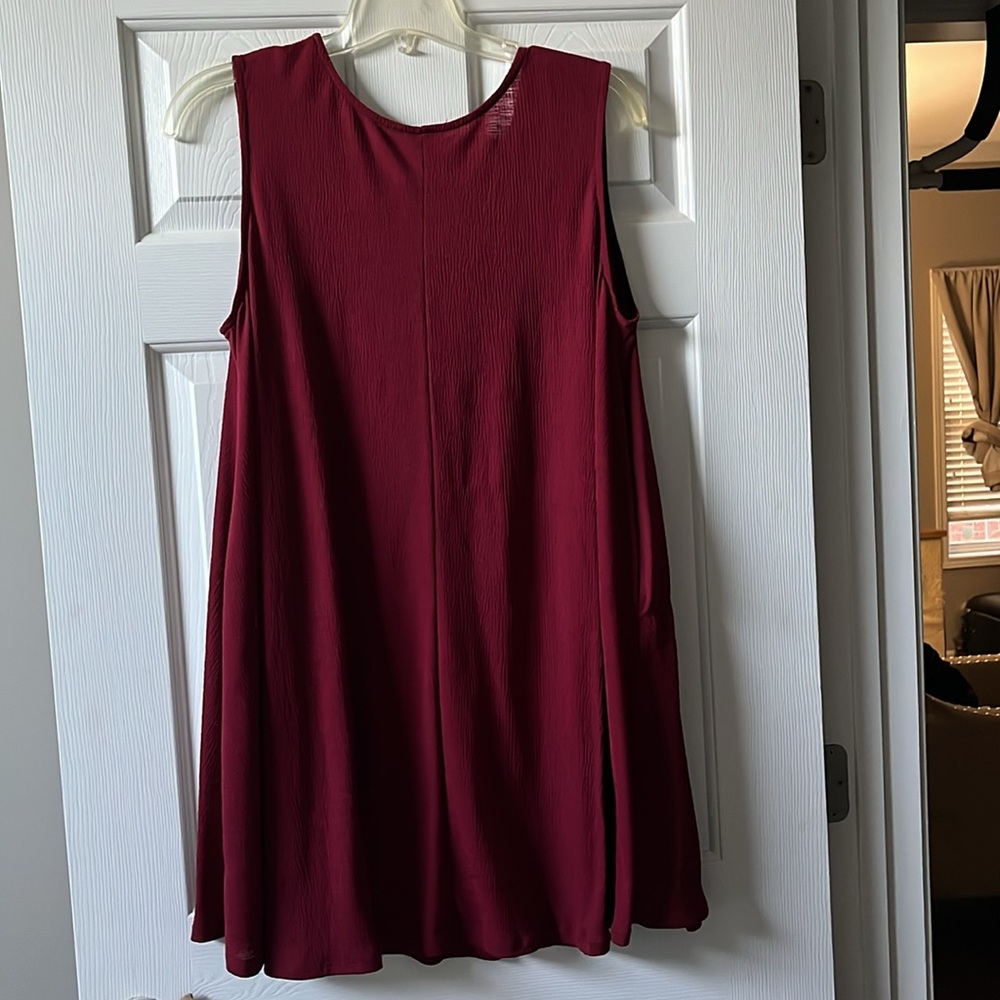 Emma Rose Sleeveless Burgundy Dress - Picture 4 of 4